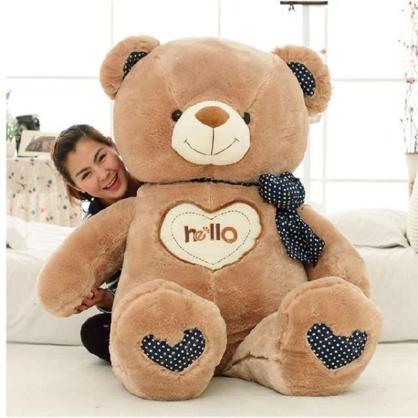 Giant 5 Feet Fat and Huge Brown Hello Teddy Bear